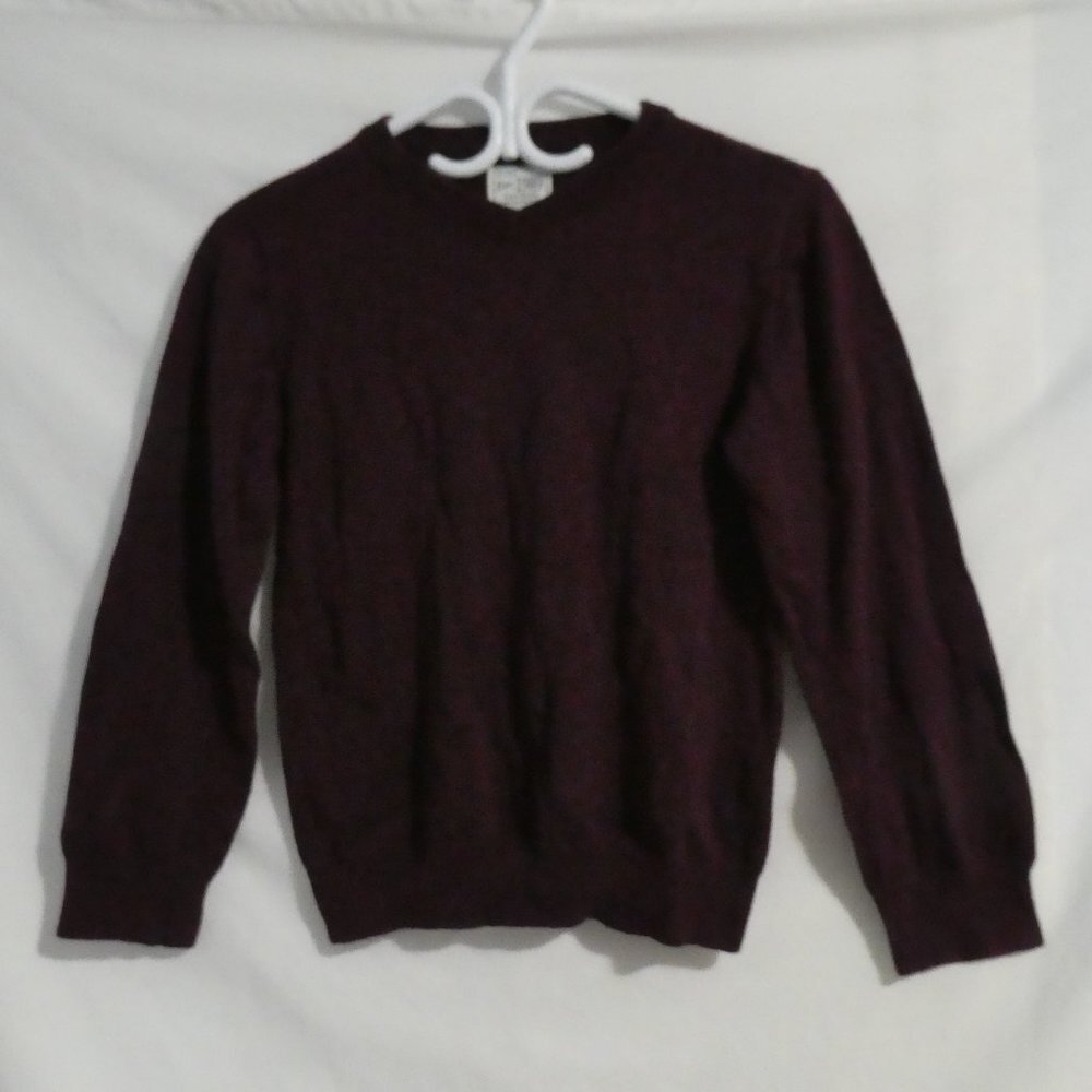 CHILDREN'S PLACE, burgundy V-Neck sweater, 100% cotton, medium 7-8, BNWOT
